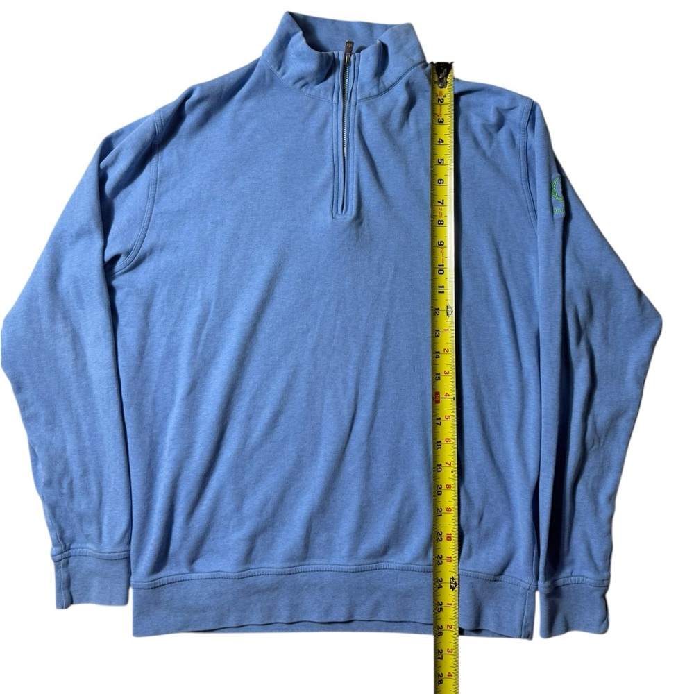 Peter Millar Bundle Blue 1/4 Zip Pullover Sweater Mens Medium Cotton Golf Preppy - Picture 7 of 15